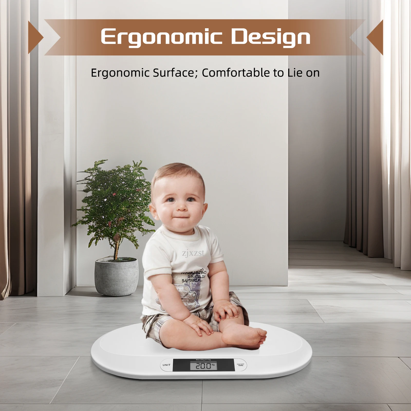55x32x2.7cm Infant Scale ABS plastic baby scale 20kg Weight Capacity Baby Weighing Scale for Weighing Items Blow 20kg/44Pounds It is Suitable for Weighing Babies Rabbits, Cats Dogs Etc