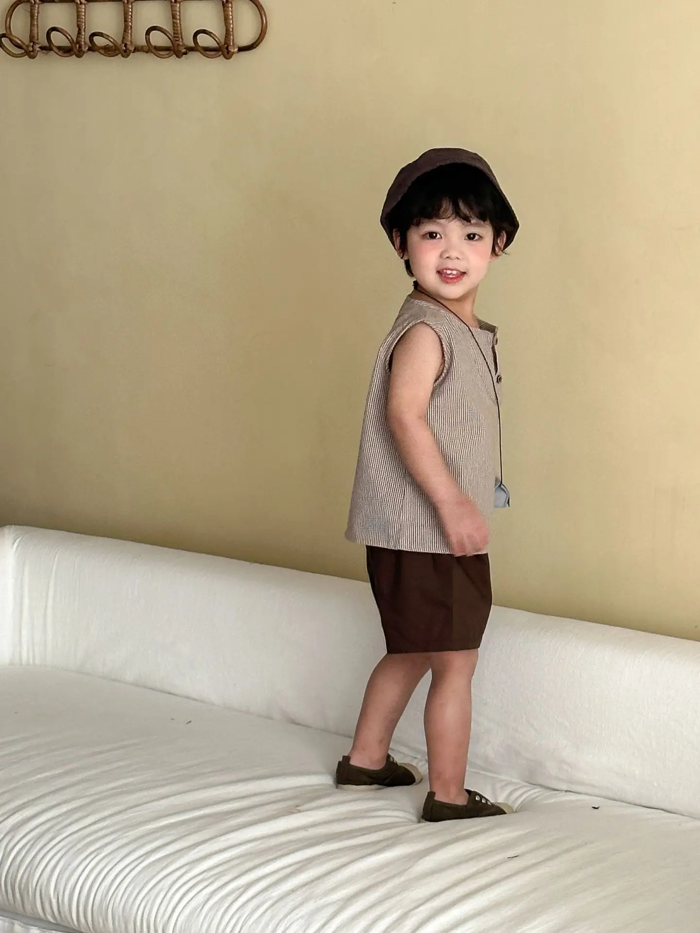 2026 Summer New Children Sleeveless Clothes Set Boys Striped Tops + Shorts 2pcs Suit Girls Vest Dress Brother Sisters Outfit