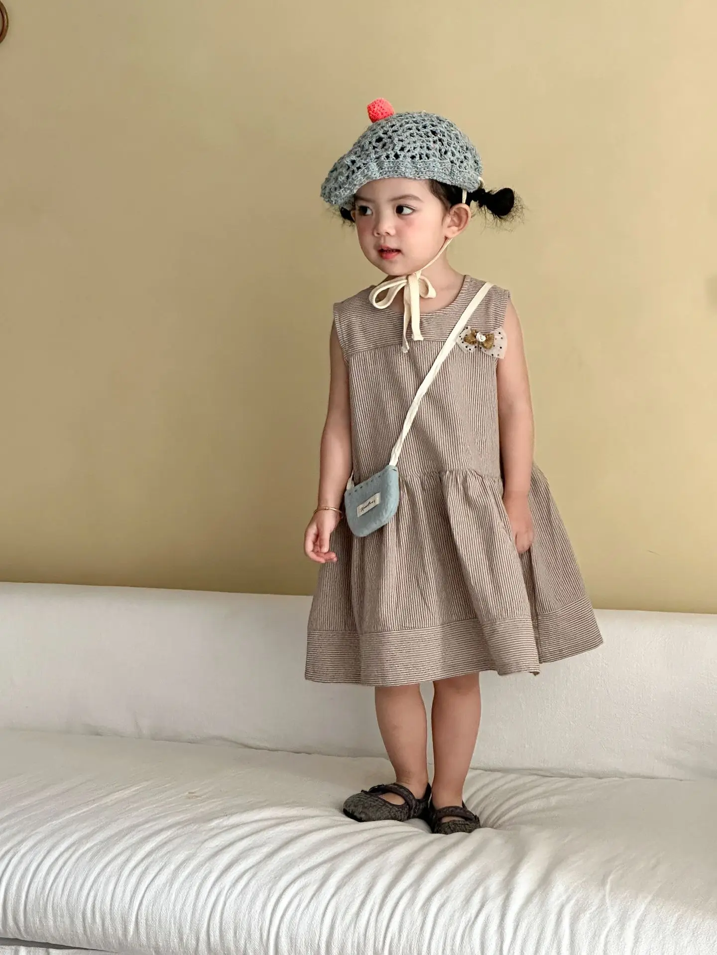 2026 Summer New Children Sleeveless Clothes Set Boys Striped Tops + Shorts 2pcs Suit Girls Vest Dress Brother Sisters Outfit