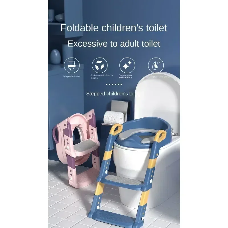 Multifunctional Foldable Step Stool Stepped Design Kids Toilet Potty Training Ladder Baby Helper