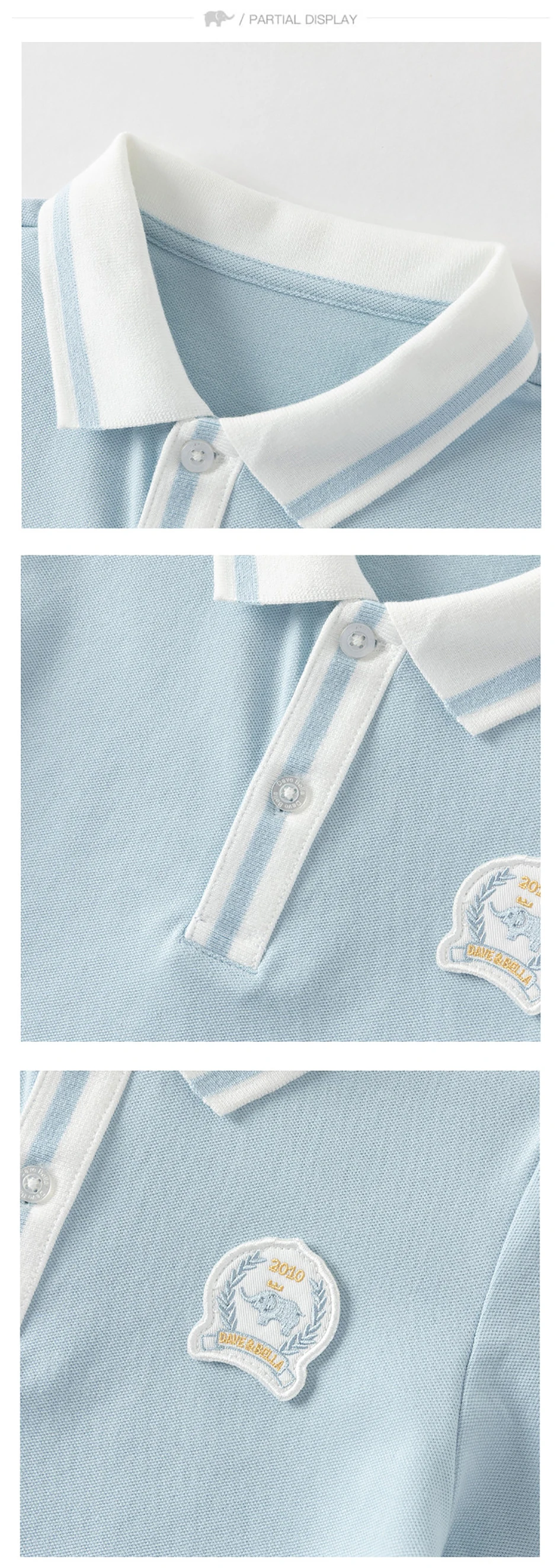 Dave Bella Children Long Sleeve Polo Shirts Spring Autumn Boys Cotton Blouse Kids Clothing Casual Tops Party Sports DB1260764
