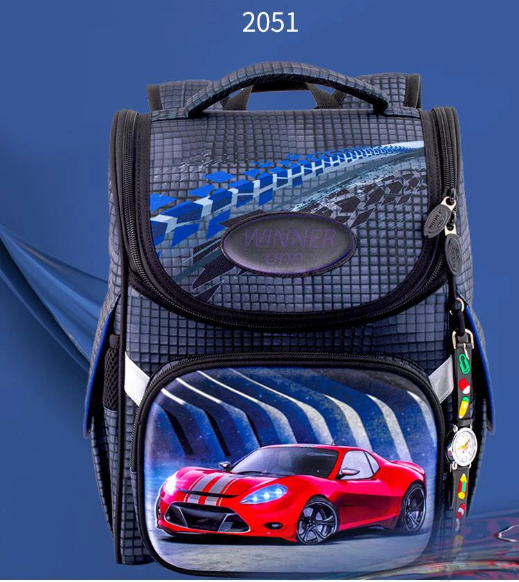 Top-Quality New Cartoon School Backpacks For Boys 1-4 grade Orthopedic Backpack Red Car School Bag Kids Satchel Knapsack Mochila