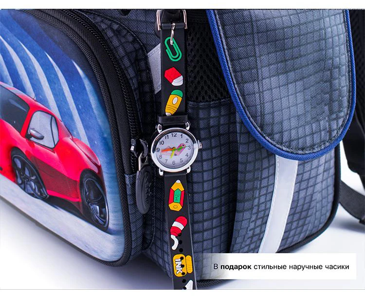 Top-Quality New Cartoon School Backpacks For Boys 1-4 grade Orthopedic Backpack Red Car School Bag Kids Satchel Knapsack Mochila