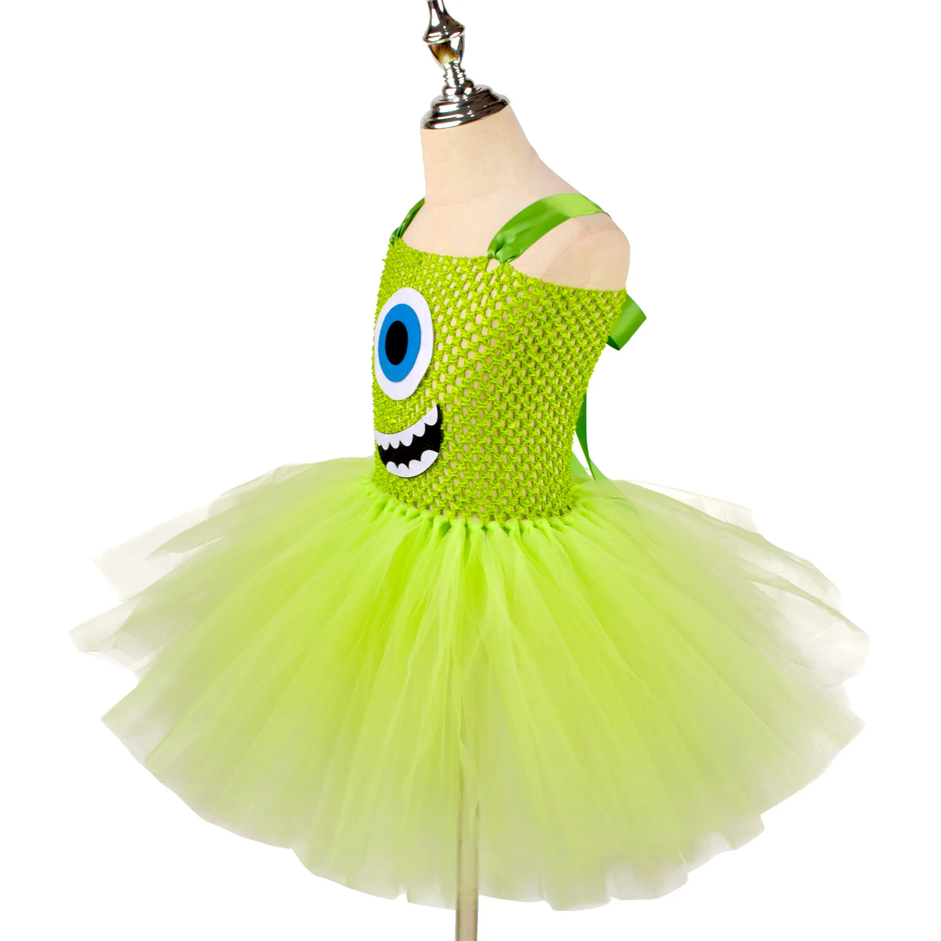 Cute Monster Theme Dress for Girls, Halloween & Children's Day Stage Exquisite Clothing, Kids' Birthday Party Performance Outfit