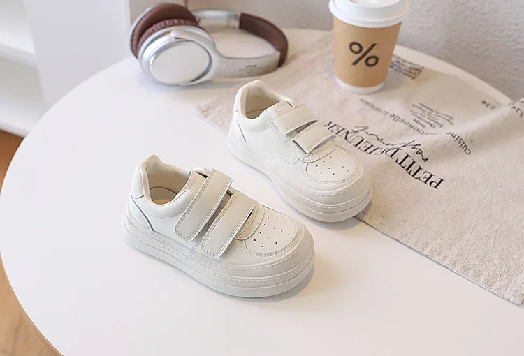 2026 New Spring Children Shoes Leather White Kids Tennis Breathable Fashion Outdoor Boys Girls Sneakers Size 26-37
