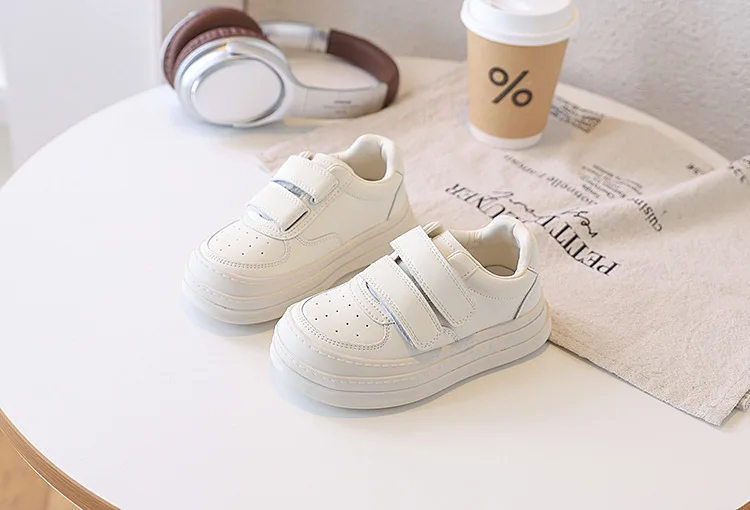2026 New Spring Children Shoes Leather White Kids Tennis Breathable Fashion Outdoor Boys Girls Sneakers Size 26-37