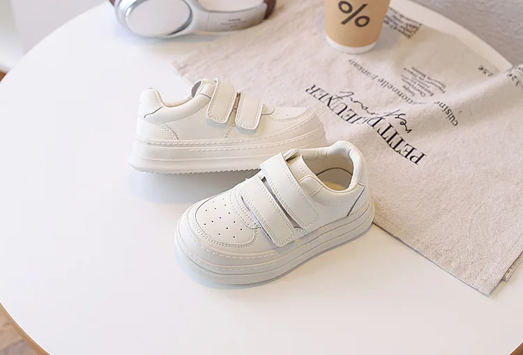 2026 New Spring Children Shoes Leather White Kids Tennis Breathable Fashion Outdoor Boys Girls Sneakers Size 26-37