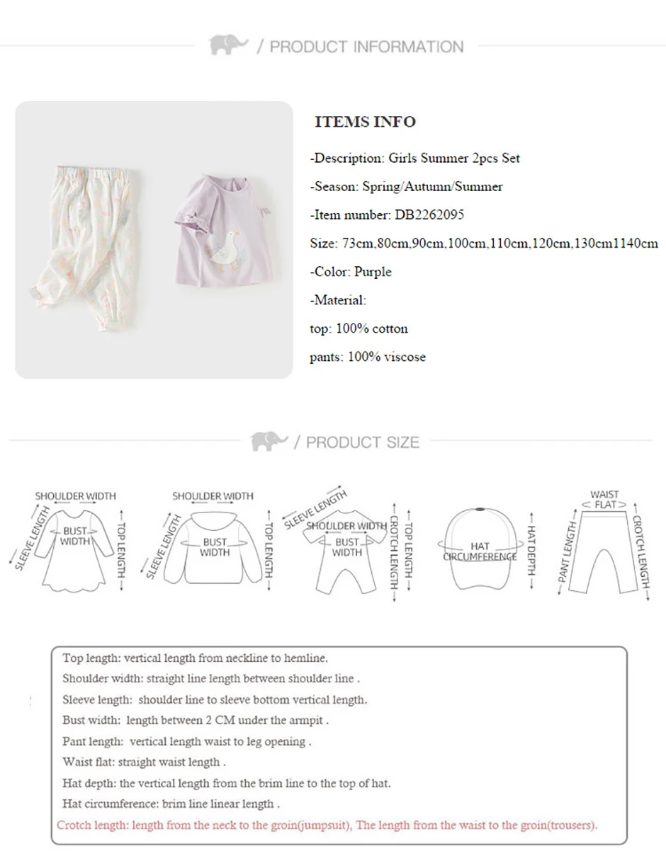 Dave Bella Girls Summer 2PCS Set Short Sleeve T-shirt Flower Pants Suits Childern Printed Tops Trouser Clothing Sets DB2262095