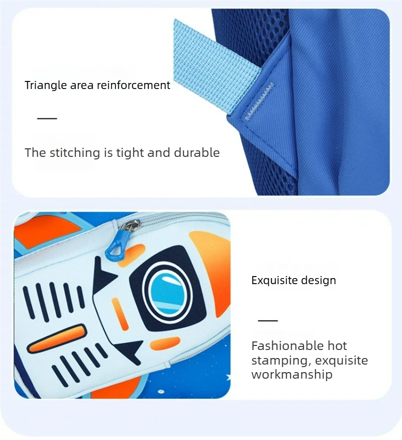 Space Planet Print Toddler Backpack Detachable Small Wallet Cute Astronaut Rocket Pattern Lightweight Schoolbag Casual Daypack