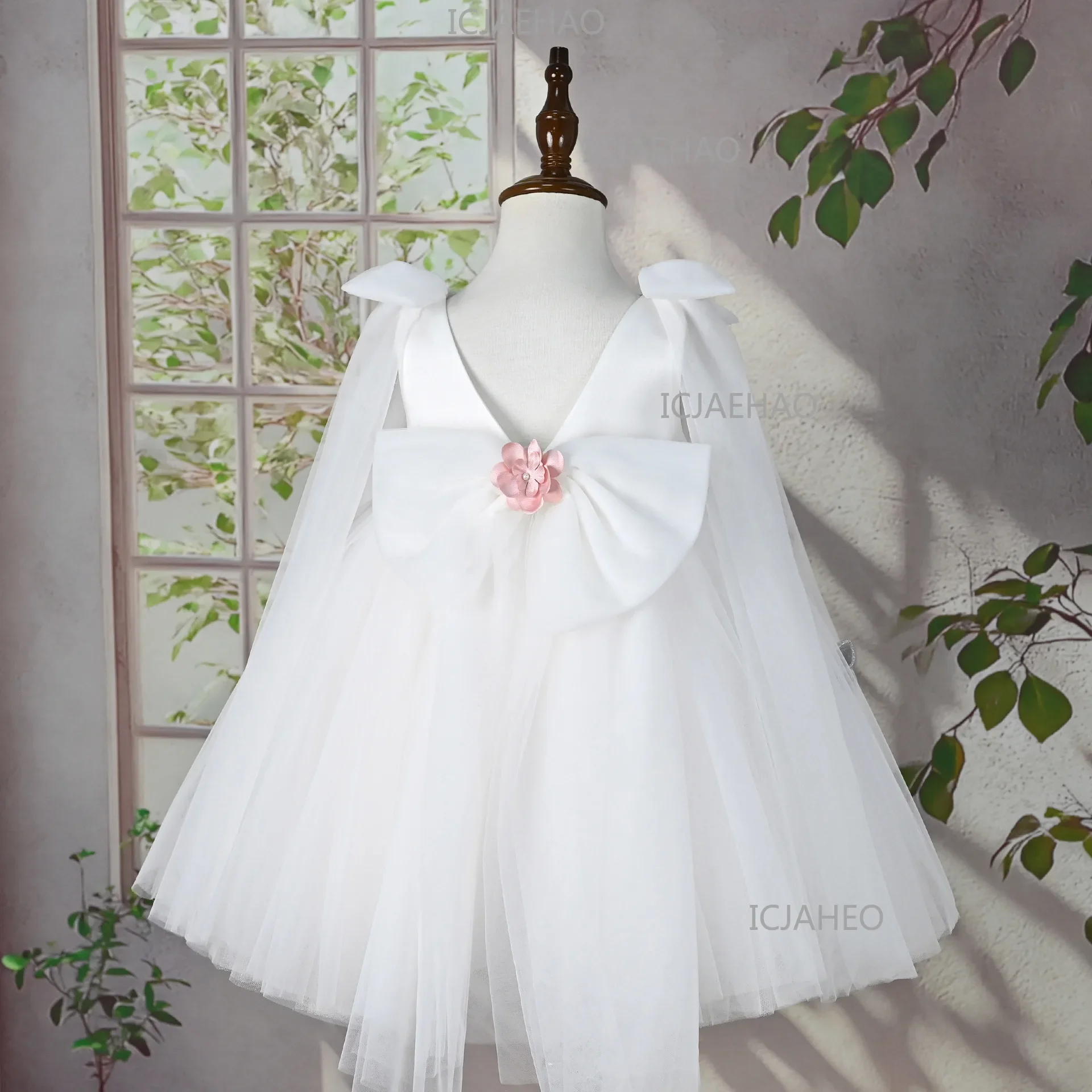 2026 Kids Handmade 3D Applique Tulle SleevelessPrincess Wedding Flower Girl Party Banquet Clothes Dress New Children Girls Gown