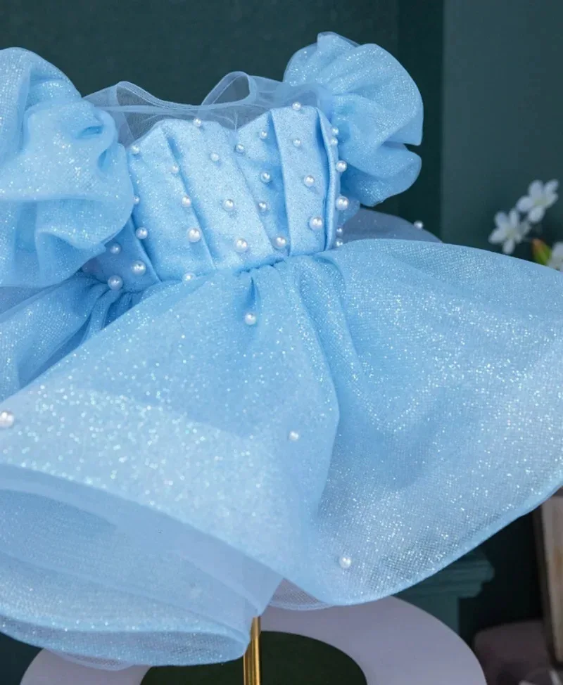 KLFLGD  New LuxuryElegant Toddler Girls Beauty Pageant Dress Elegant Graduation Prom Evening Dress Baby Girl Cake Tutu Dress