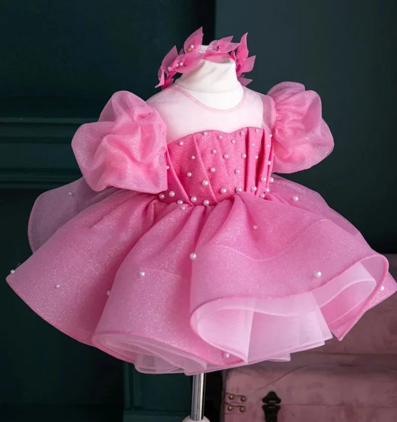 KLFLGD  New LuxuryElegant Toddler Girls Beauty Pageant Dress Elegant Graduation Prom Evening Dress Baby Girl Cake Tutu Dress