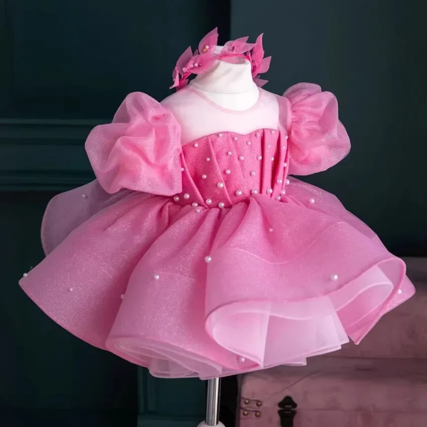 KLFLGD  New LuxuryElegant Toddler Girls Beauty Pageant Dress Elegant Graduation Prom Evening Dress Baby Girl Cake Tutu Dress