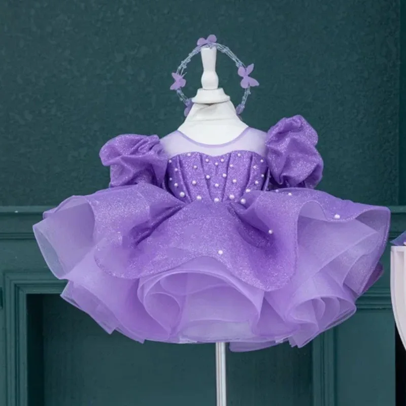 KLFLGD  New LuxuryElegant Toddler Girls Beauty Pageant Dress Elegant Graduation Prom Evening Dress Baby Girl Cake Tutu Dress