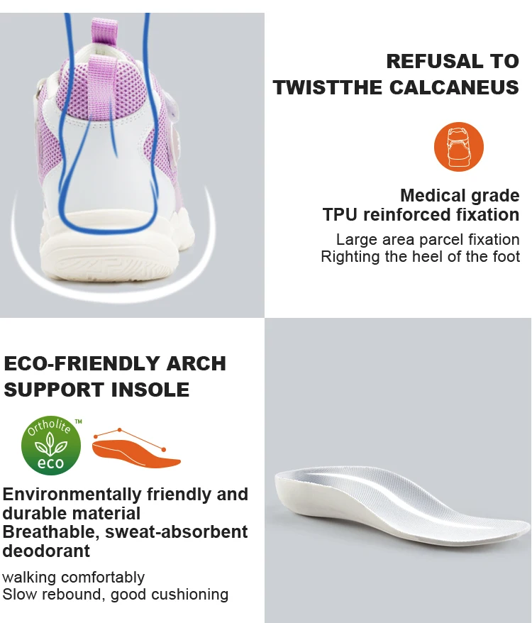 Orthopedic Kids Sneakers High Top Ankle Support Anti-skid Soles Casual Shoes for Girls And Boys Club Foot Toe Walking