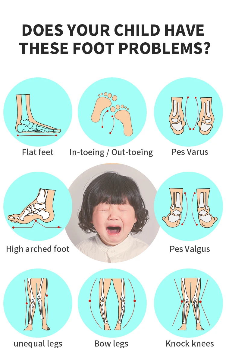Orthopedic Kids Sneakers High Top Ankle Support Anti-skid Soles Casual Shoes for Girls And Boys Club Foot Toe Walking