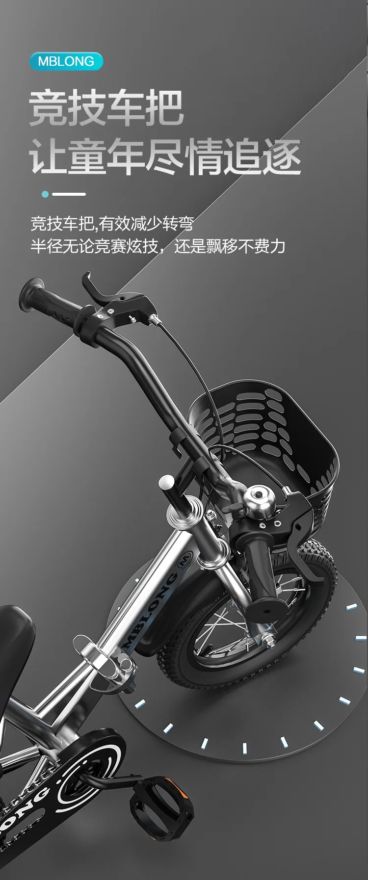 New Foldable Kids Bicycle 12 Inch Pedal Bike for Boys Girls Toddler Outdoor Riding Portable Kids Bike with Training Wheels
