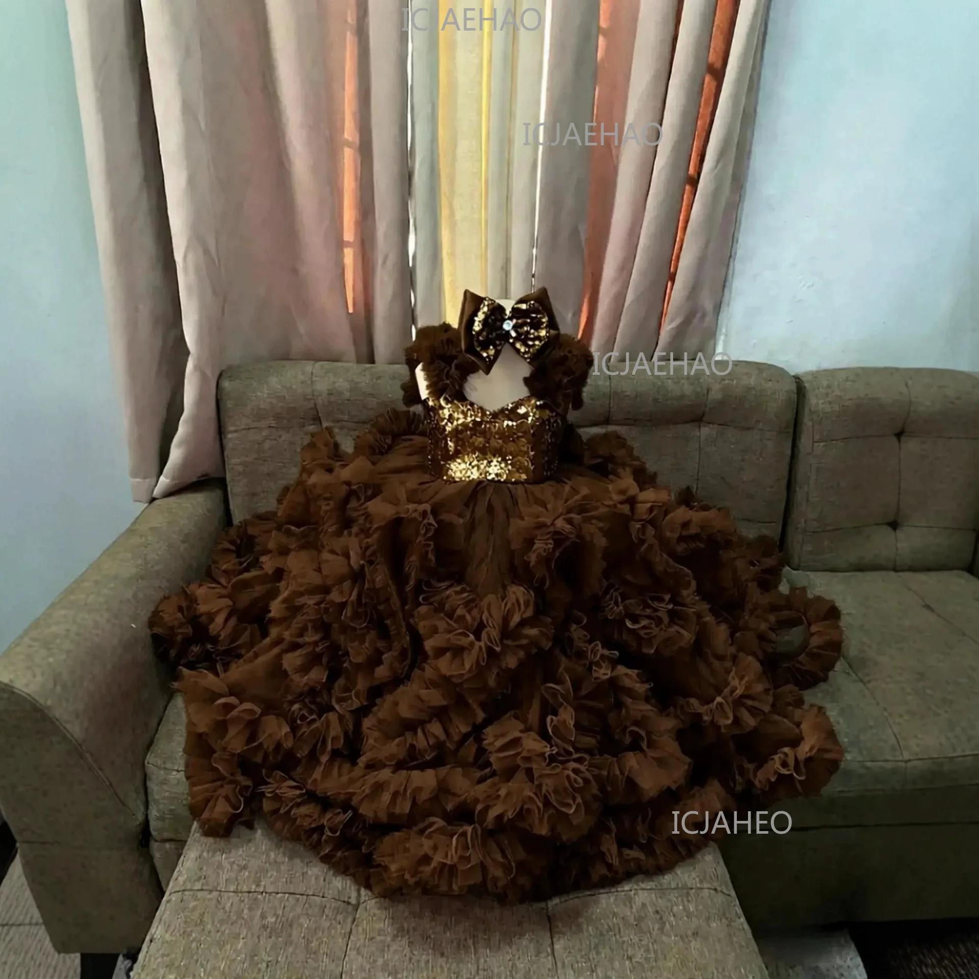 2026 Children Girls Full Skirt Princess Gown Birthday Party Evening Kids Formal Host Flower Girl Wedding Fashion Elegant Clothes