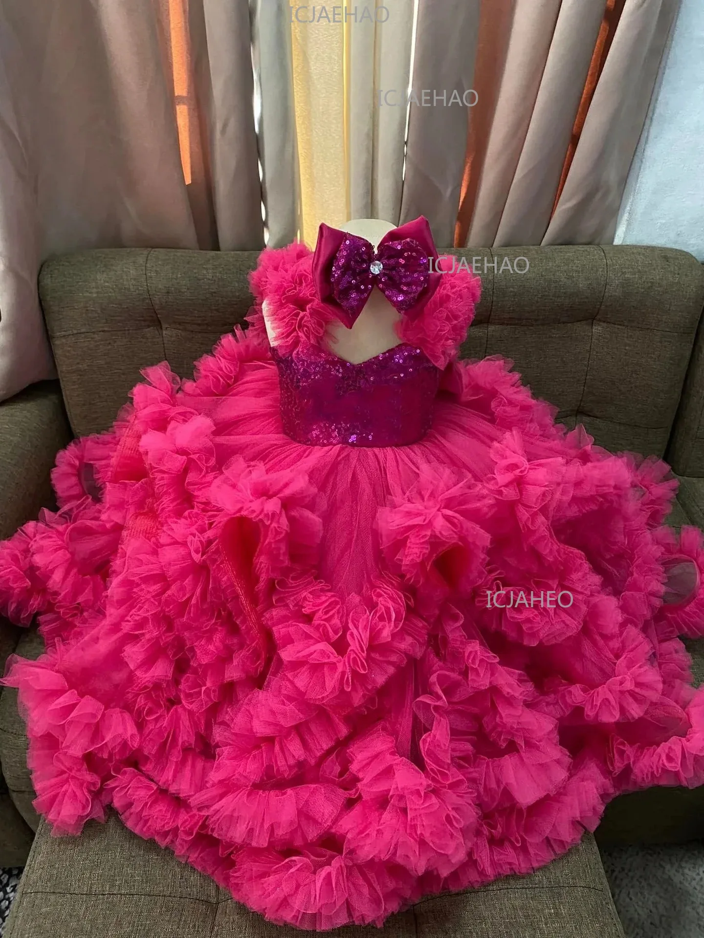 2026 Children Girls Full Skirt Princess Gown Birthday Party Evening Kids Formal Host Flower Girl Wedding Fashion Elegant Clothes