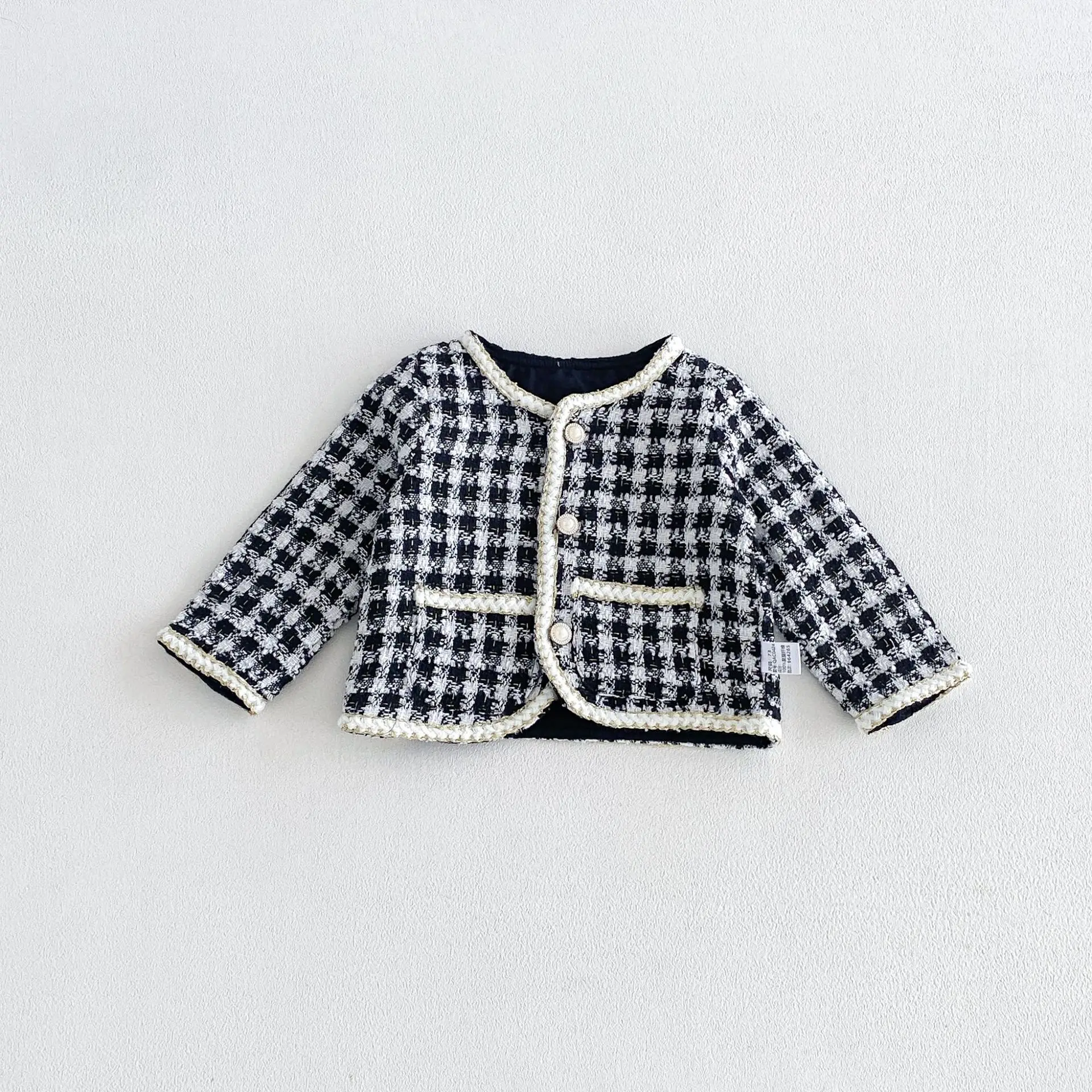 2026 New Fall Girls Tweed 2Pcs Set | Spliced Dress + Jacket Outfit | Chic Elegant Kids Suit