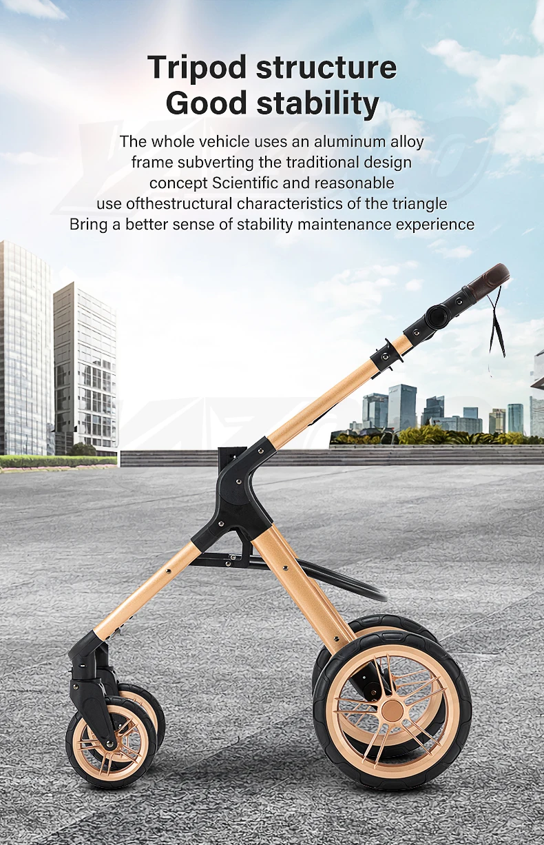 2026 New Elegant 3 in 1 Multifunctional Baby Stroller Travel System Portable Easy Fold Pushchair Safety Infant Car Seat Included EU Certified Free Shipping