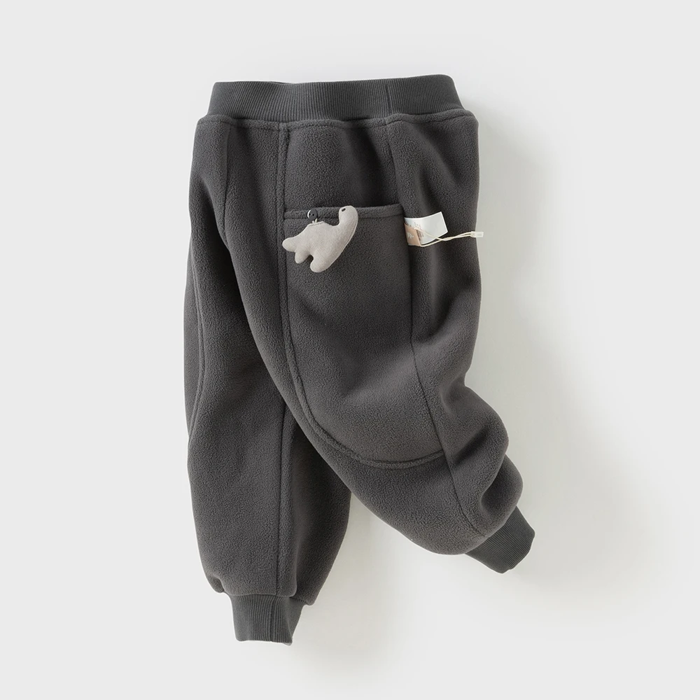 Dave Bella Children Autumn Winter Polar Fleece Thicken Pants Girl Elastic Waist Casual Sports Jogger Warn Trousers DB4254118