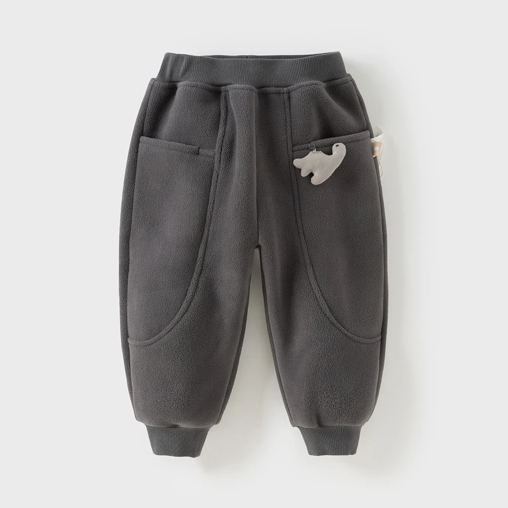 Dave Bella Children Autumn Winter Polar Fleece Thicken Pants Girl Elastic Waist Casual Sports Jogger Warn Trousers DB4254118