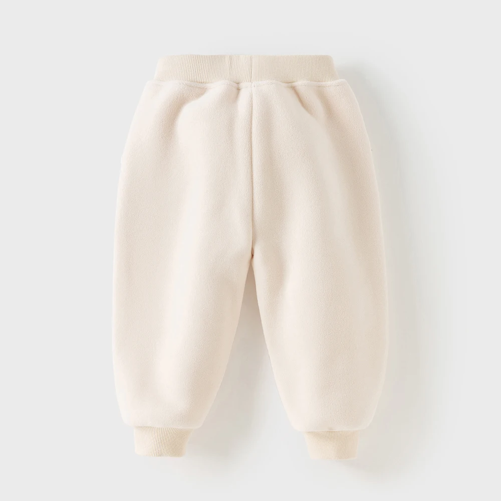 Dave Bella Children Autumn Winter Polar Fleece Thicken Pants Girl Elastic Waist Casual Sports Jogger Warn Trousers DB4254118