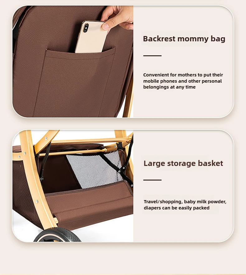 Lightweight High-view Baby Stroller, Can Sit or Lie Down, Lightweight and Foldable, Two-way Shock-absorbing Newborn Stroller