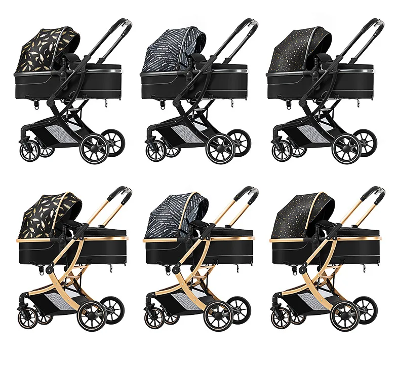 Lightweight High-view Baby Stroller, Can Sit or Lie Down, Lightweight and Foldable, Two-way Shock-absorbing Newborn Stroller