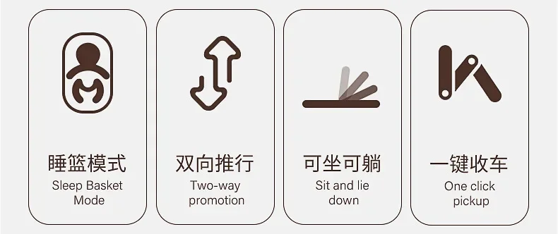 Lightweight High-view Baby Stroller, Can Sit or Lie Down, Lightweight and Foldable, Two-way Shock-absorbing Newborn Stroller