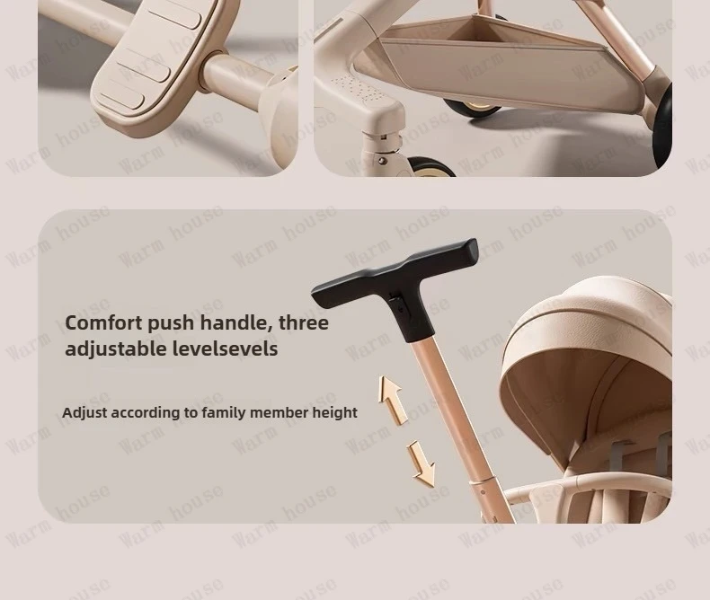 New High-view Lightweight Baby Stroller Adjustable Handlebars Multi-function Baby Stroller Four-wheel Travel Baby Stroller