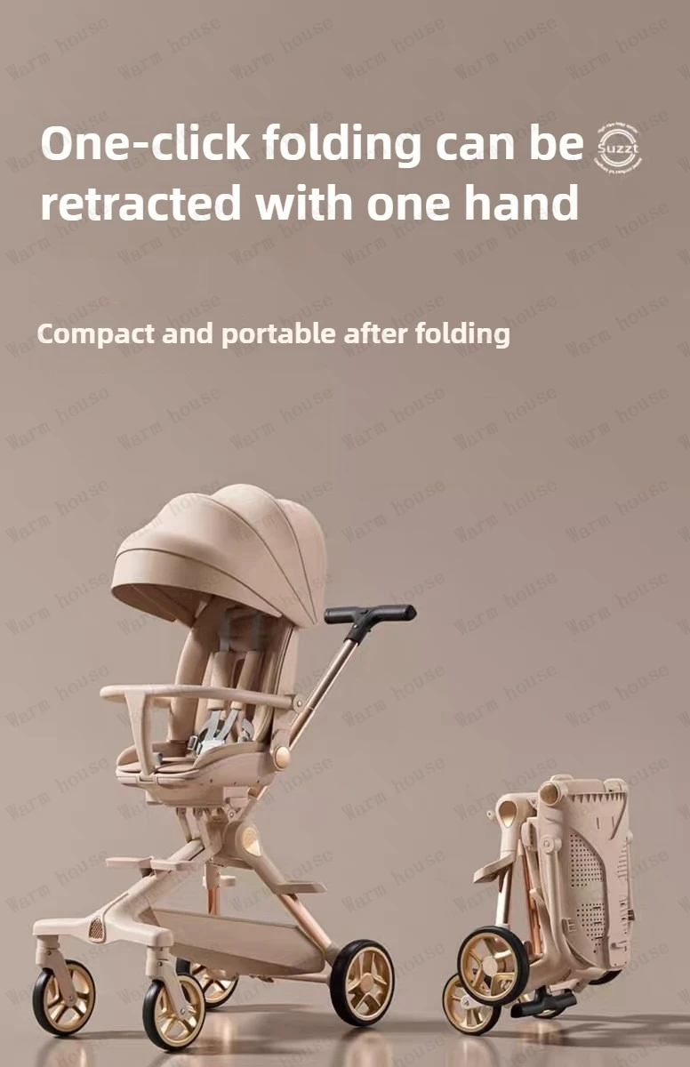 New High-view Lightweight Baby Stroller Adjustable Handlebars Multi-function Baby Stroller Four-wheel Travel Baby Stroller
