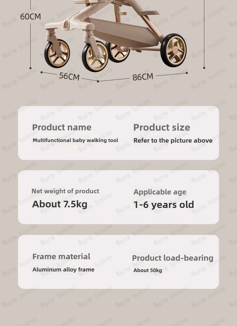 New High-view Lightweight Baby Stroller Adjustable Handlebars Multi-function Baby Stroller Four-wheel Travel Baby Stroller