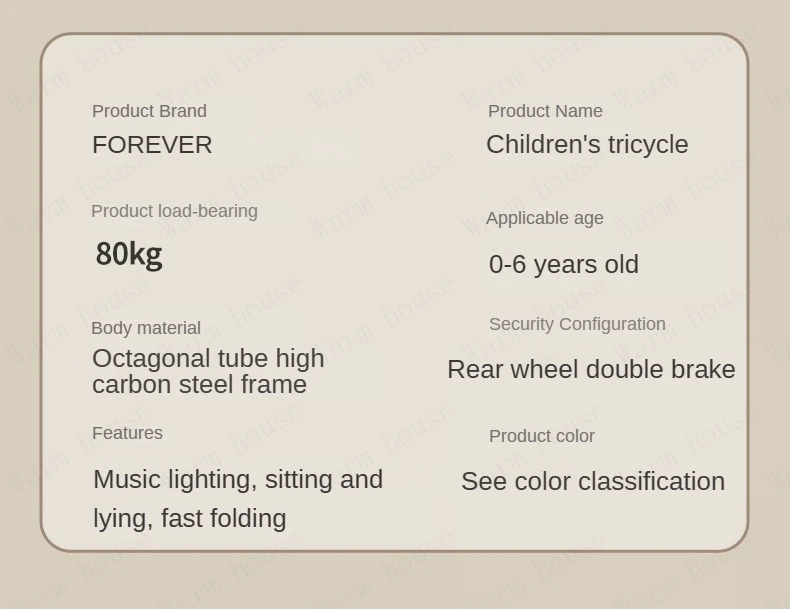 New Children's Tricycle,Reclining and Sitting Foldable Portable Stroller,1-6 Years Old Multifunctional Children's Bicycle