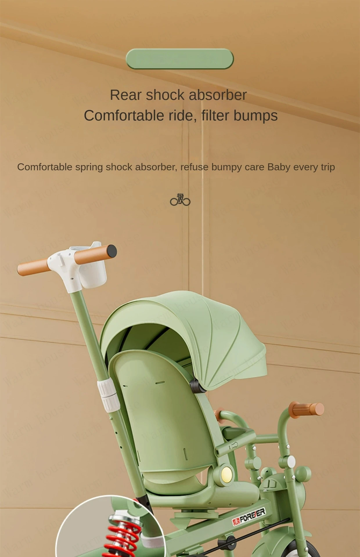 New Children's Tricycle,Reclining and Sitting Foldable Portable Stroller,1-6 Years Old Multifunctional Children's Bicycle