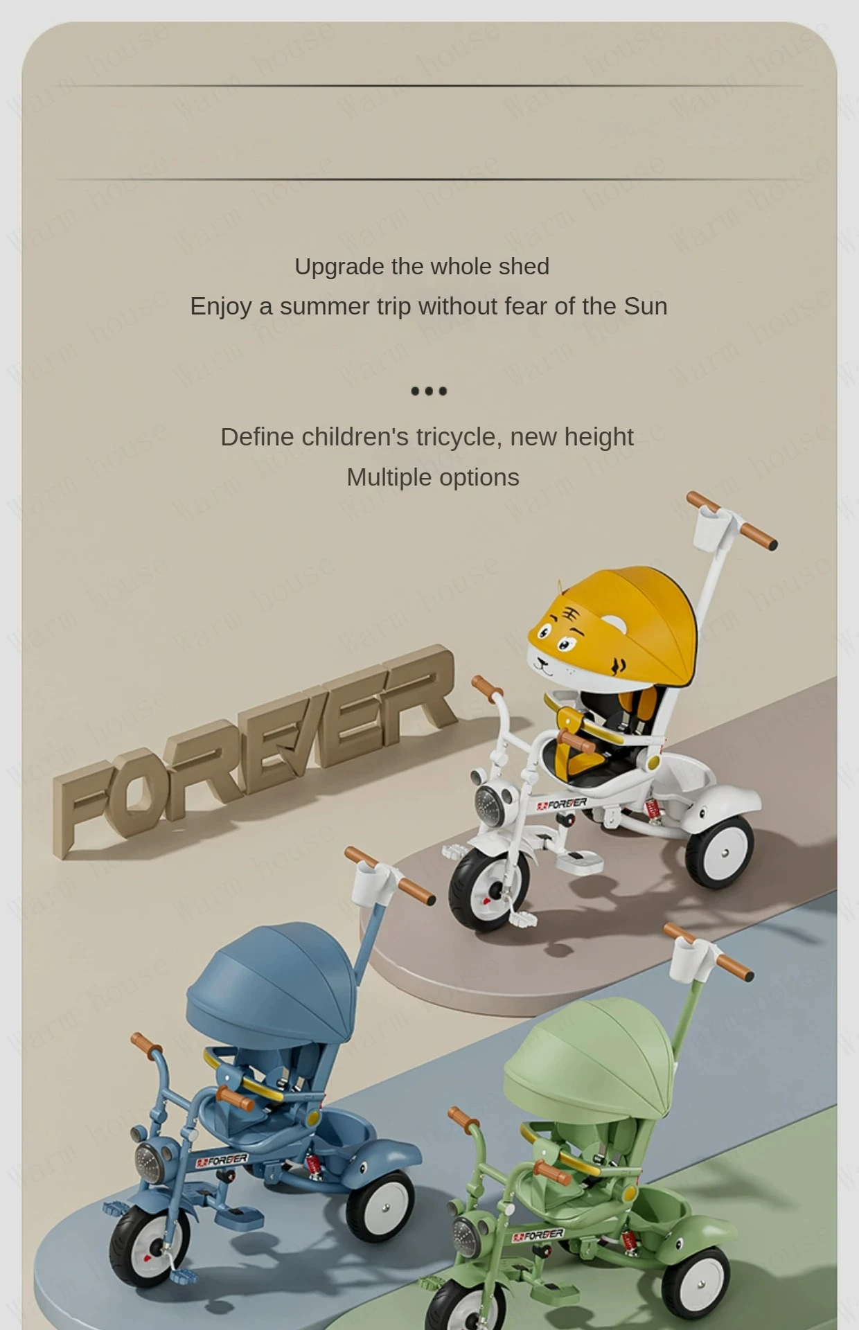 New Children's Tricycle,Reclining and Sitting Foldable Portable Stroller,1-6 Years Old Multifunctional Children's Bicycle
