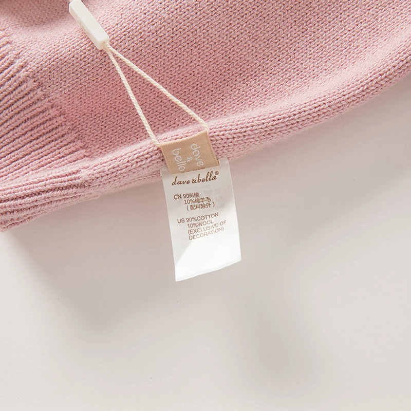 Dave Bella Pink Rabbit Sweater Girl's Autumn Winter Fashion Loose Brand Sweater Children Kid Pullover Top DB4223925
