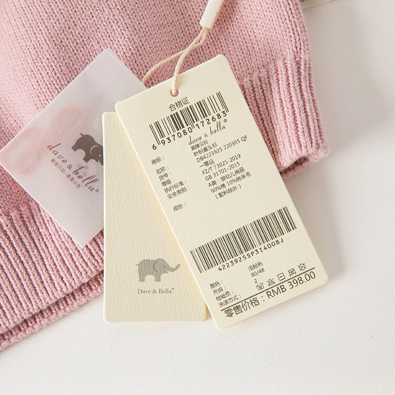 Dave Bella Pink Rabbit Sweater Girl's Autumn Winter Fashion Loose Brand Sweater Children Kid Pullover Top DB4223925