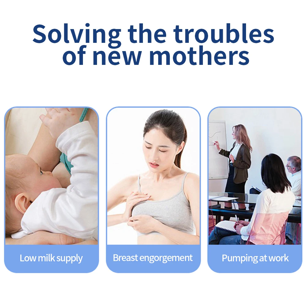MY-375 Portable Hands Free Breast Pump Wearable Electric Breast Pump Lightweight with LED Display 4 Modes & 12 Levels