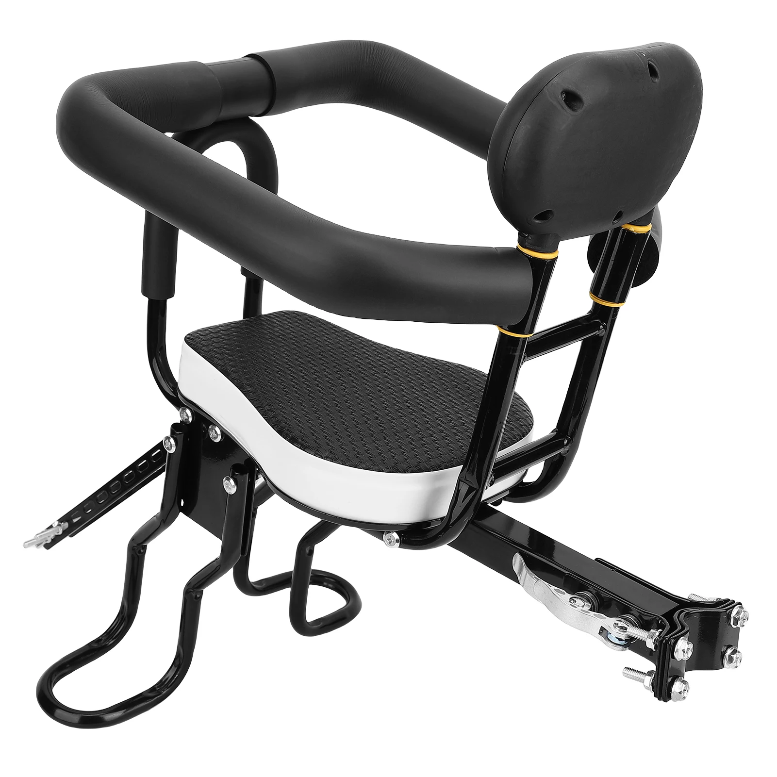 Child Bike Seat Front Mount Child Bike Seat Electric Mountain Portable Thickened Sponge Seat 80KG Capacity for Multiple