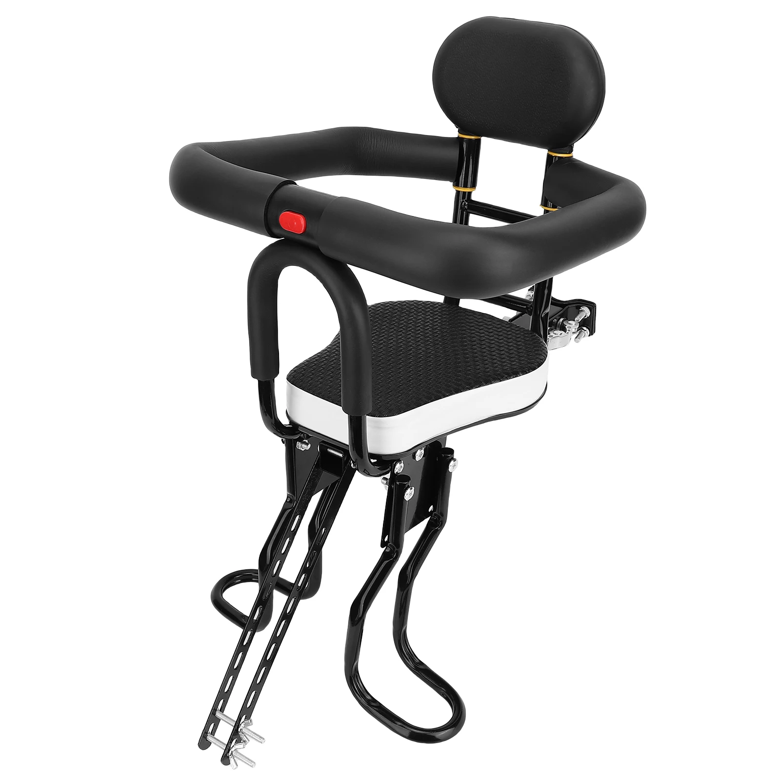 Child Bike Seat Front Mount Child Bike Seat Electric Mountain Portable Thickened Sponge Seat 80KG Capacity for Multiple