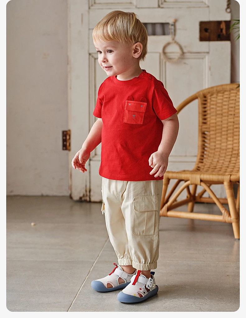 Dave Bella Children Pants for Boys 2024 New Summer Casual Fashion Cool Cargo Pants Cropped Pants Outdoor Sport Party DB2240689