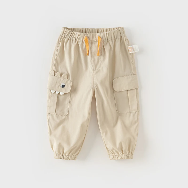 Dave Bella Children Pants for Boys 2024 New Summer Casual Fashion Cool Cargo Pants Cropped Pants Outdoor Sport Party DB2240689