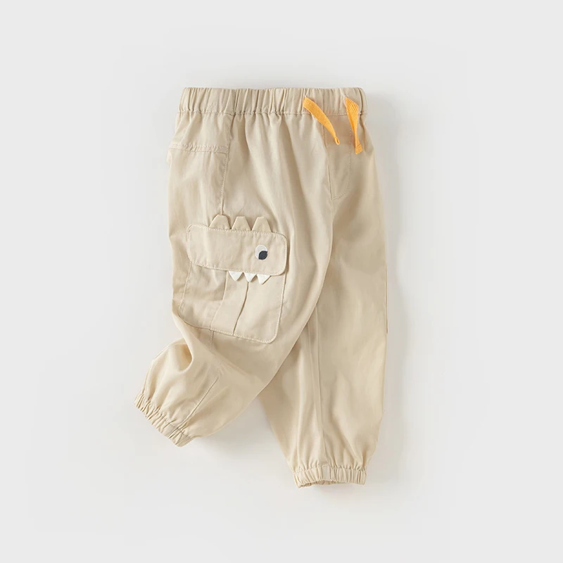 Dave Bella Children Pants for Boys 2024 New Summer Casual Fashion Cool Cargo Pants Cropped Pants Outdoor Sport Party DB2240689
