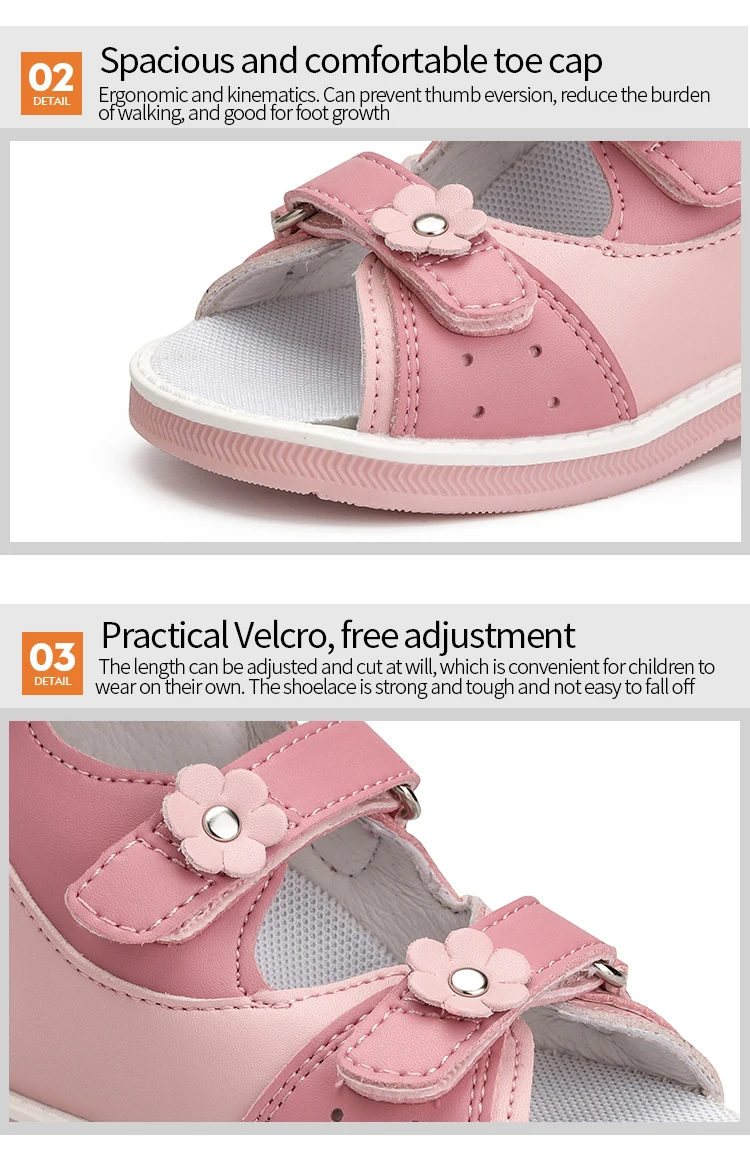 Child Orthopedic Sandals Princepard Girls Kids Corrective Shoes with High Back and Ankle & Arch Support Shiny Pink Pairing