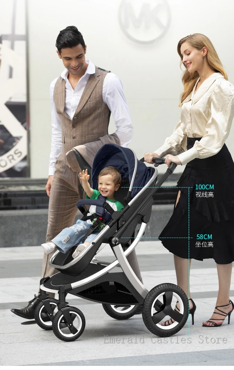 Luxury baby stroller 3 in 1,High landscape strollers,baby car,trolley pram,baby Carriage four wheels,newborn travel Pushchair
