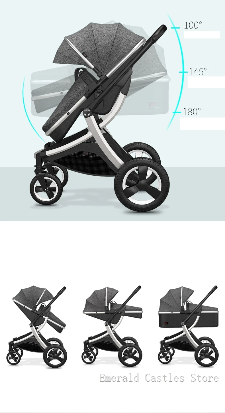 Luxury baby stroller 3 in 1,High landscape strollers,baby car,trolley pram,baby Carriage four wheels,newborn travel Pushchair