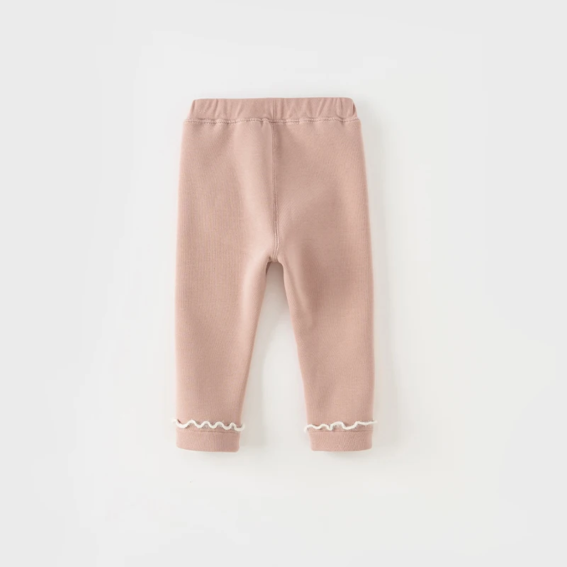 Dave Bella Children's Pants New Winter Girls' Casual Fashion Cute Tight Pants Plush Warm Leggings Sport Outdoor DB4237950