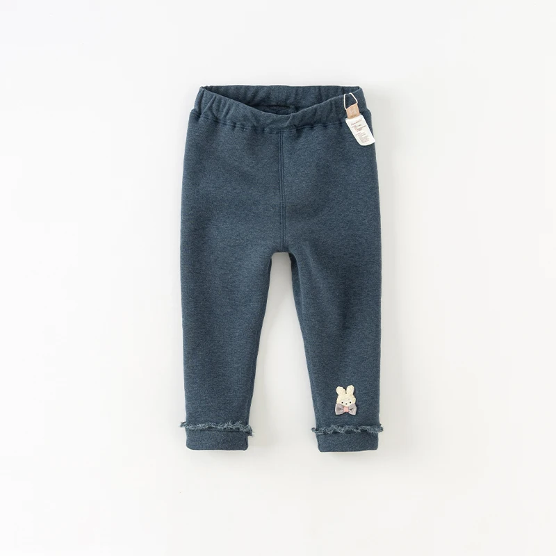 Dave Bella Children's Pants New Winter Girls' Casual Fashion Cute Tight Pants Plush Warm Leggings Sport Outdoor DB4237950